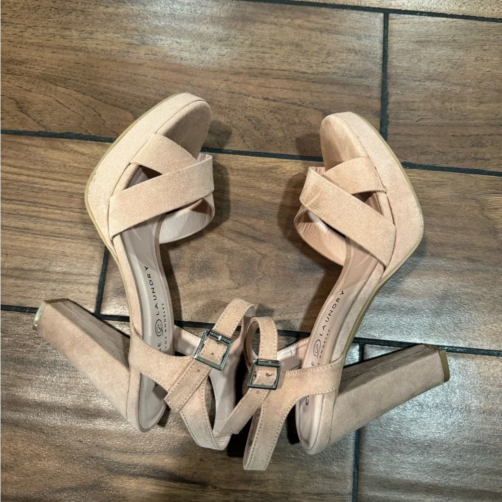 Chinese Laundry Z-Always micro suede dark nude heels size 8.5